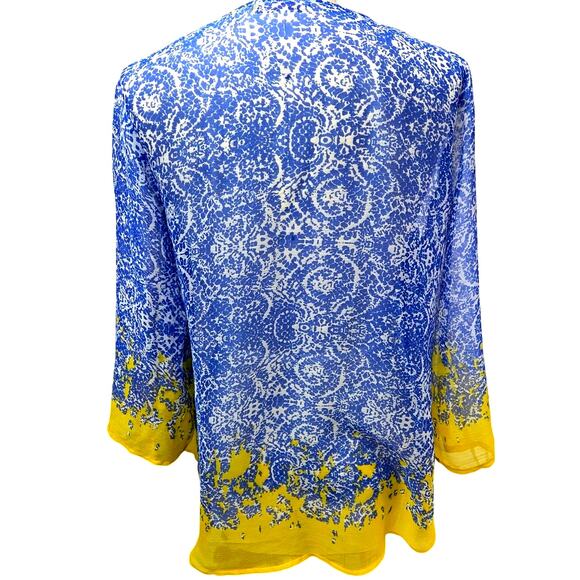 Soft Surroundings Sheer Beaded Blouse PL โ Italian Riviera Vibes, Swim Cover-Up - Picture 4 of 7